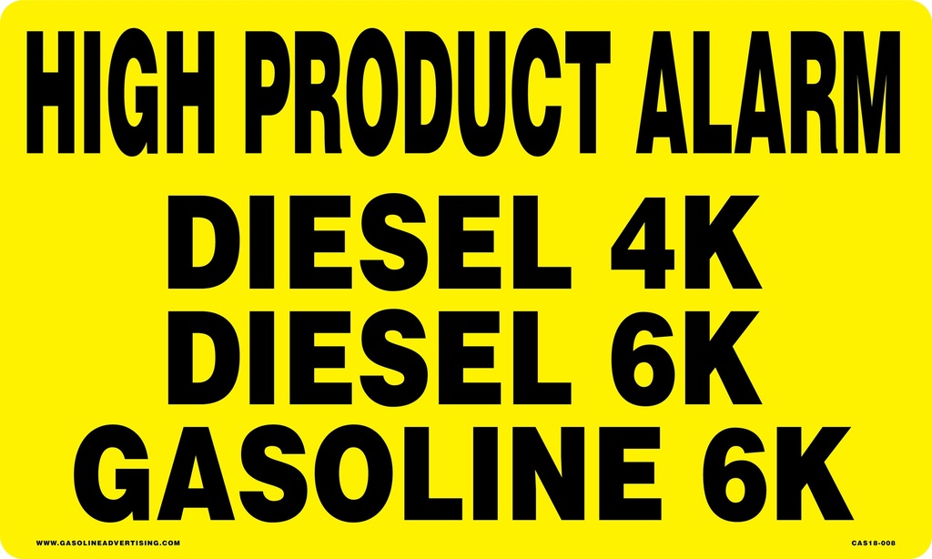 CAS18-008 - 20" x 12" Metal - High Product Alarm...