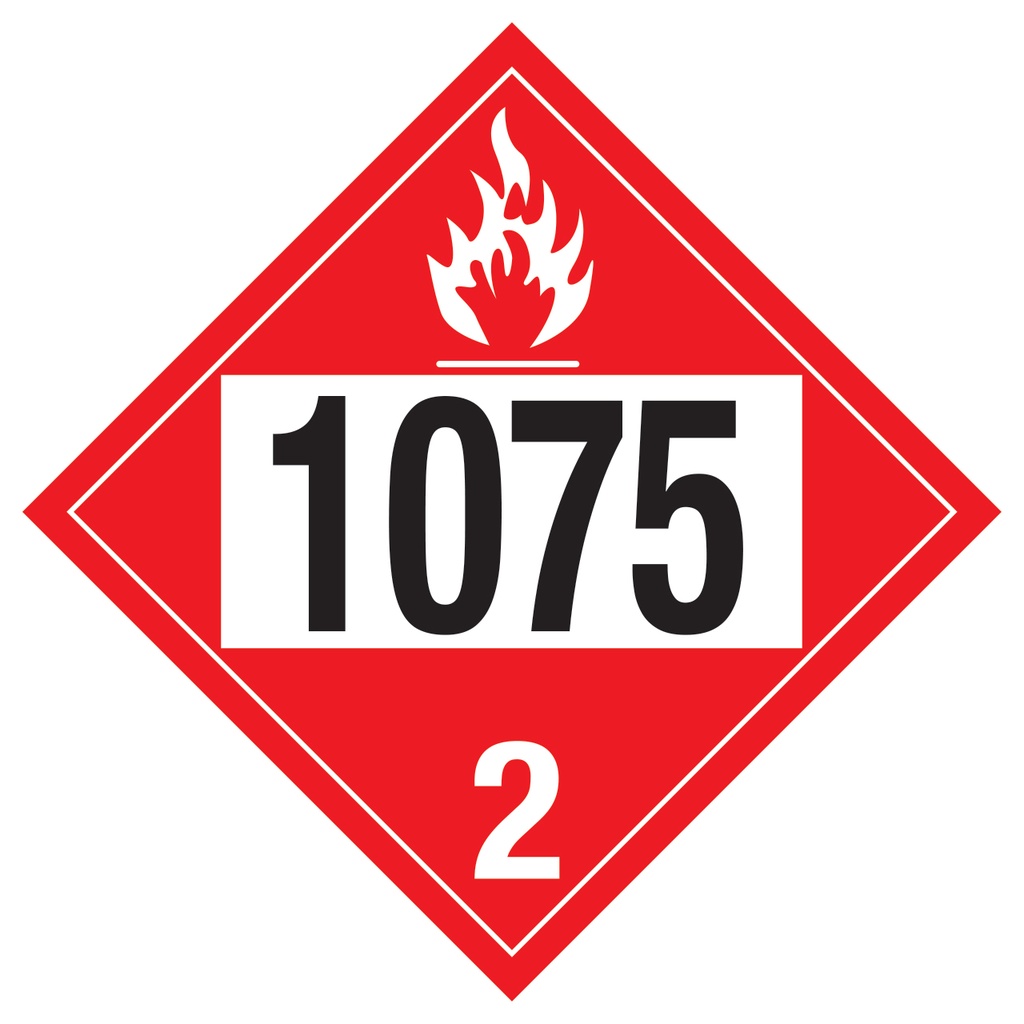 D.O.T Placard Sign UN - 1075