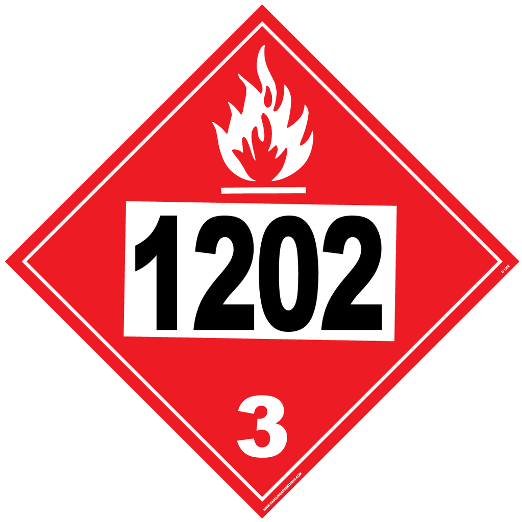 D.O.T PLACARD SIGN UN - 1202