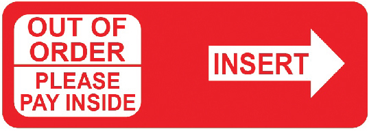 NT-1 "OUT OF ORDER" Service Tag