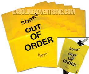 NC6 "OUT OF ORDER" 6ea Disposable Nozzle Bag Per Pack