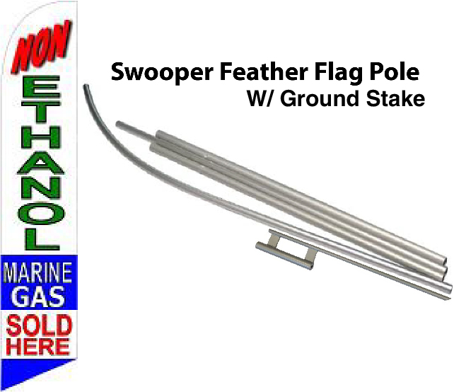 FF-312-024 - NON ETHANOL MARINE GAS SOLD HERE Swooper Feather Flag for Outdoor Use
