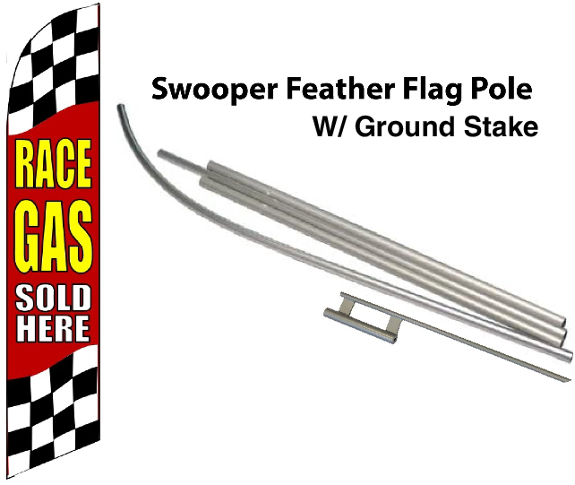 FF-312-028 - RACE GAS SOLD HERE Swooper Feather Flag for Outdoor Use