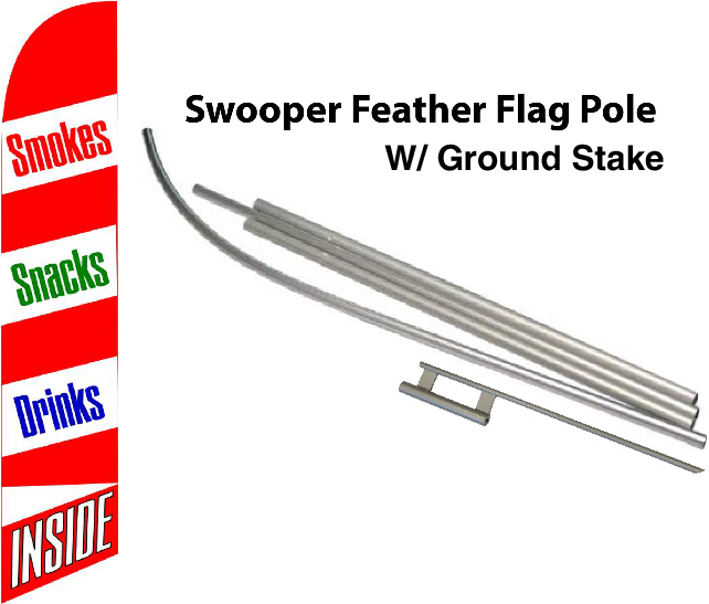 FF-312-029 - SMOKES SNACKS DRINKS INSIDE Swooper Feather Flag for Outdoor Use