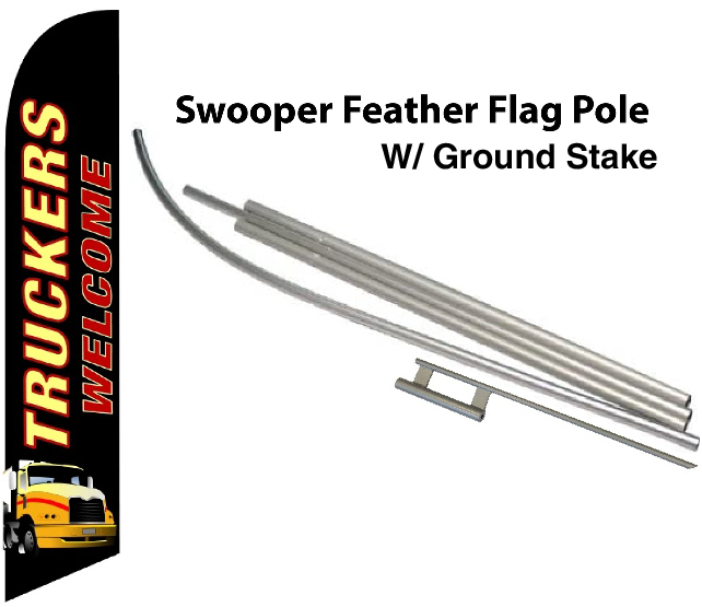 FF-312-031 - TRUCKERS WELCOME Swooper Feather Flag for Outdoor Use