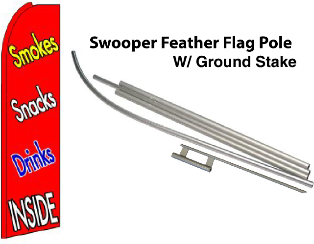 FF-312-030 - SMOKES SNACKS DRINKS INSIDE Swooper Feather Flag for Outdoor Use