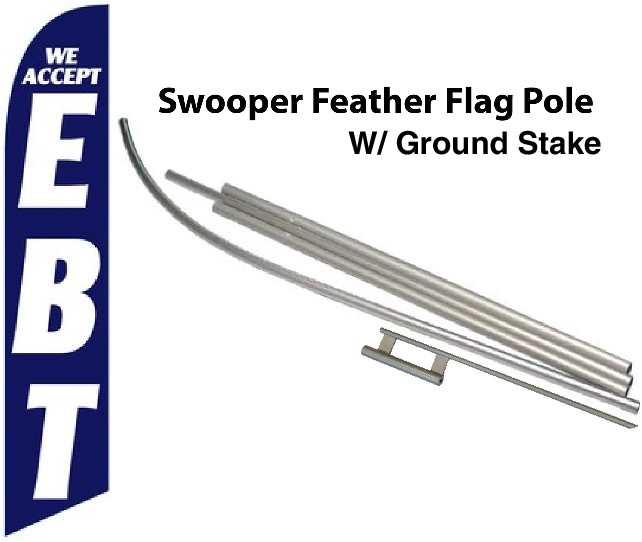 FF-312-033 - WE ACCEPT EBT Swooper Feather Flag for Outdoor Use