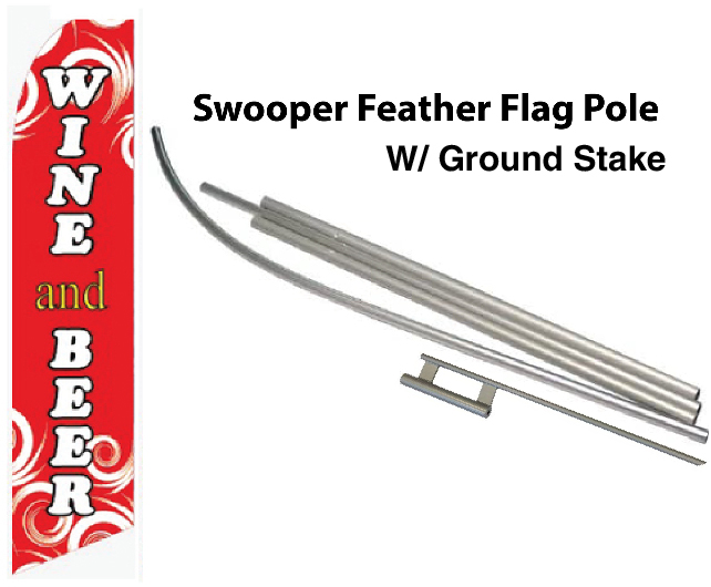 FF-312-035 - WINE AND BEER Swooper Feather Flag for Outdoor Use