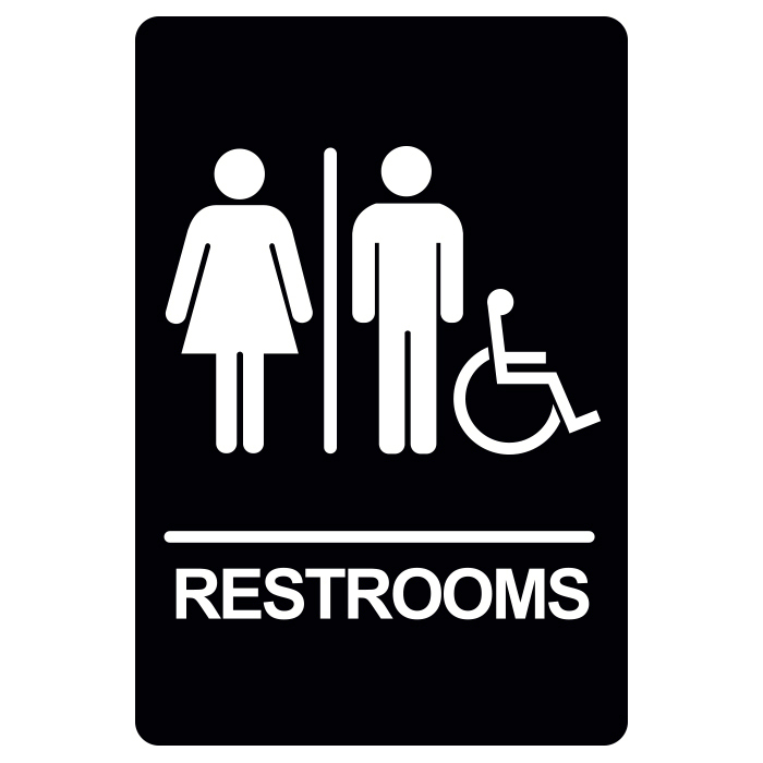 BRS-11 Restroom Sign - RESTROOMS / HANDICAP