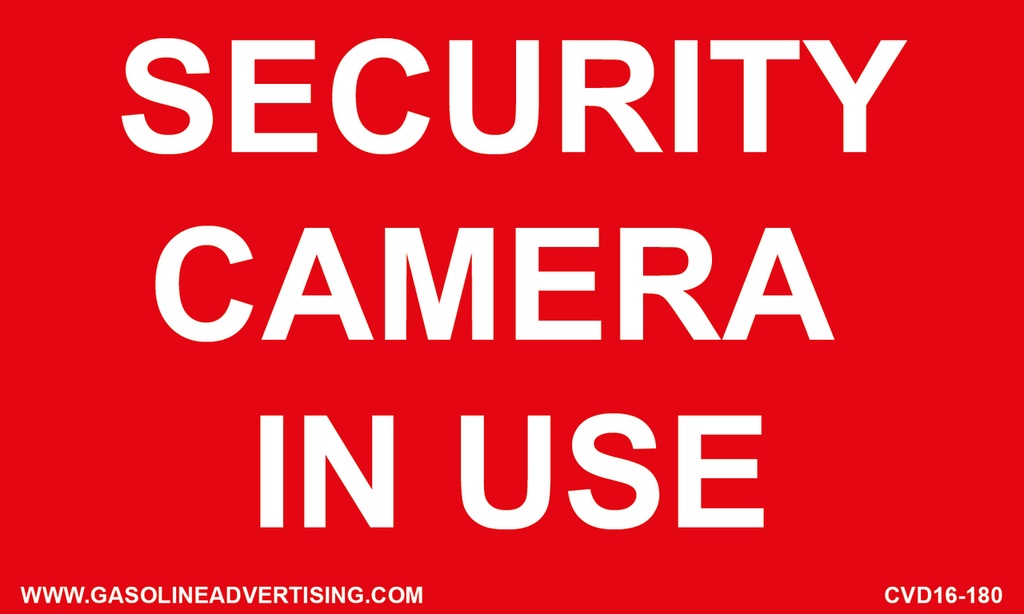 CVD16-180 - 5"W X 3"H - SECURITY CAMERA IN USE Decal