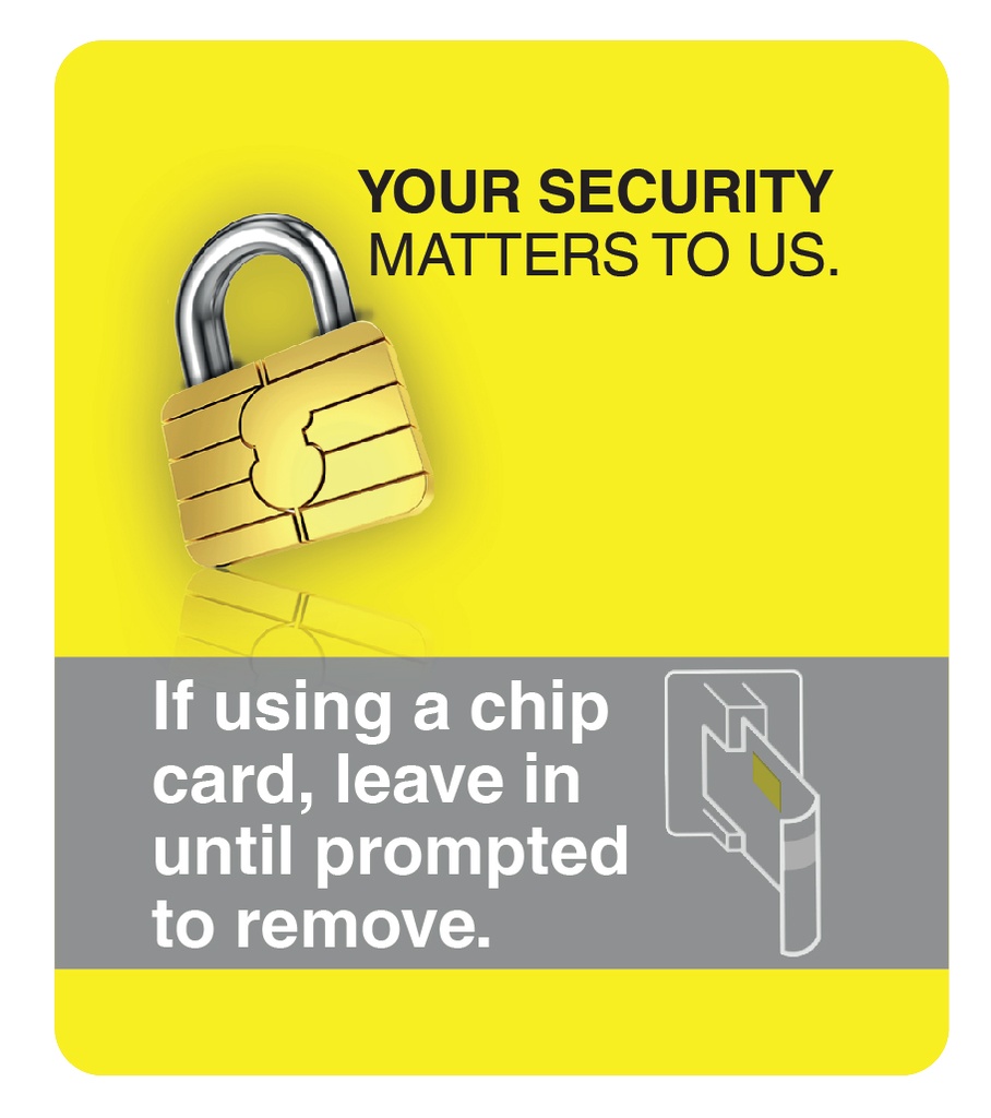 [DG9-EMV-Y-V] DG9-EMV-Y-V EMV - 2.75"W X 3.17"H - Card Reader Insert Graphic (Ultimate V-Tex, Yellow)