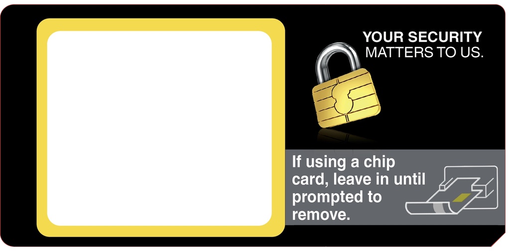 [DG10-EMV-BLK-CH] DG10-EMV-BLK-CH EMV - 6.38"W X 3.06"H - Card Reader Insert Graphic (Ultimate V-Tex, Black)