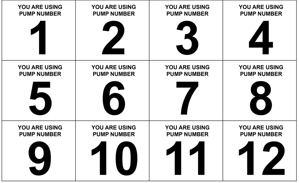 D-18 Pump number Decal Sheet