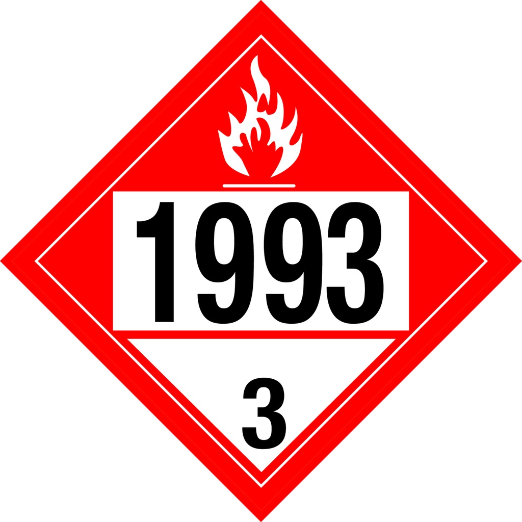 D.O.T PLACARD SIGN UN - 1993C