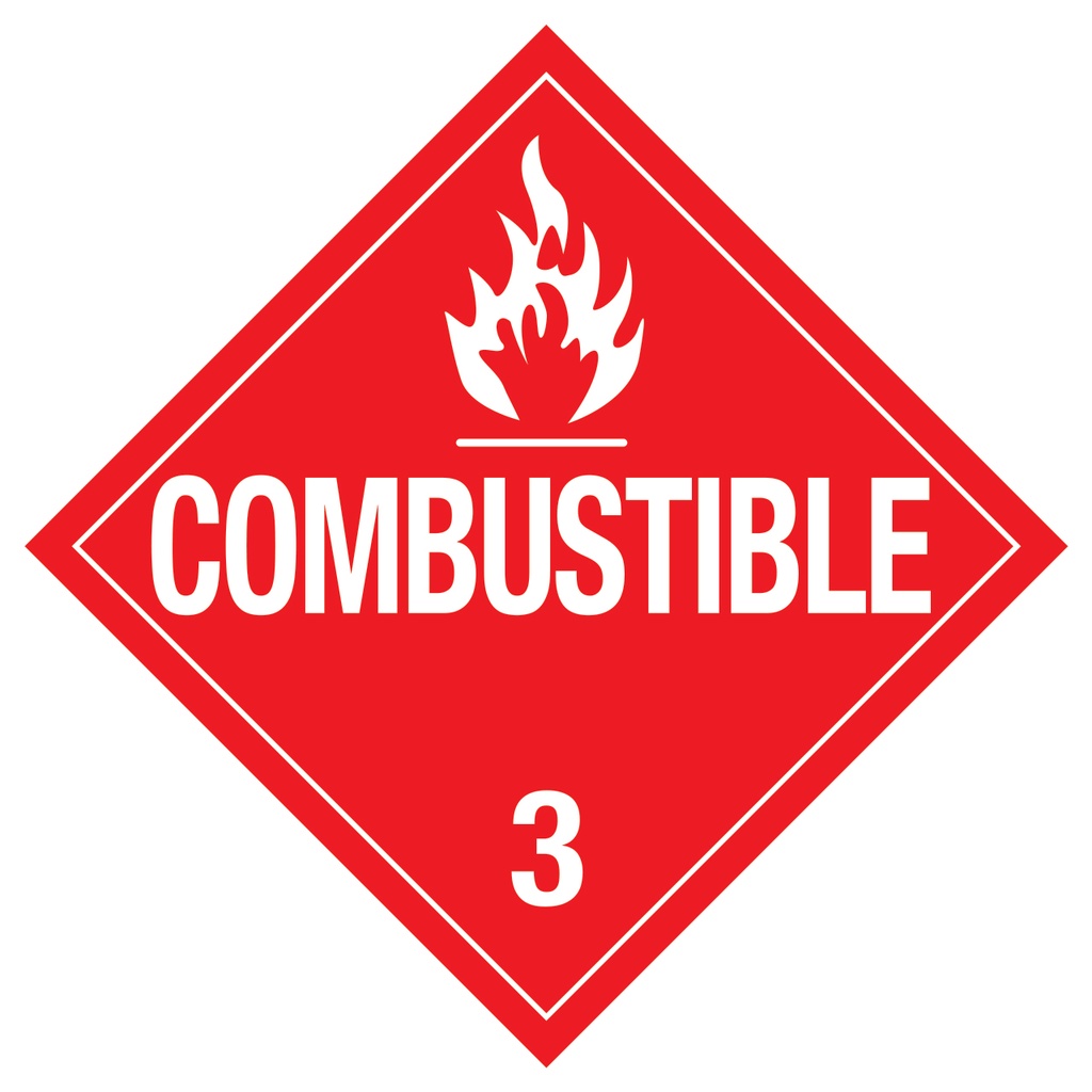 D.O.T. COMBUSTIBLE Sign