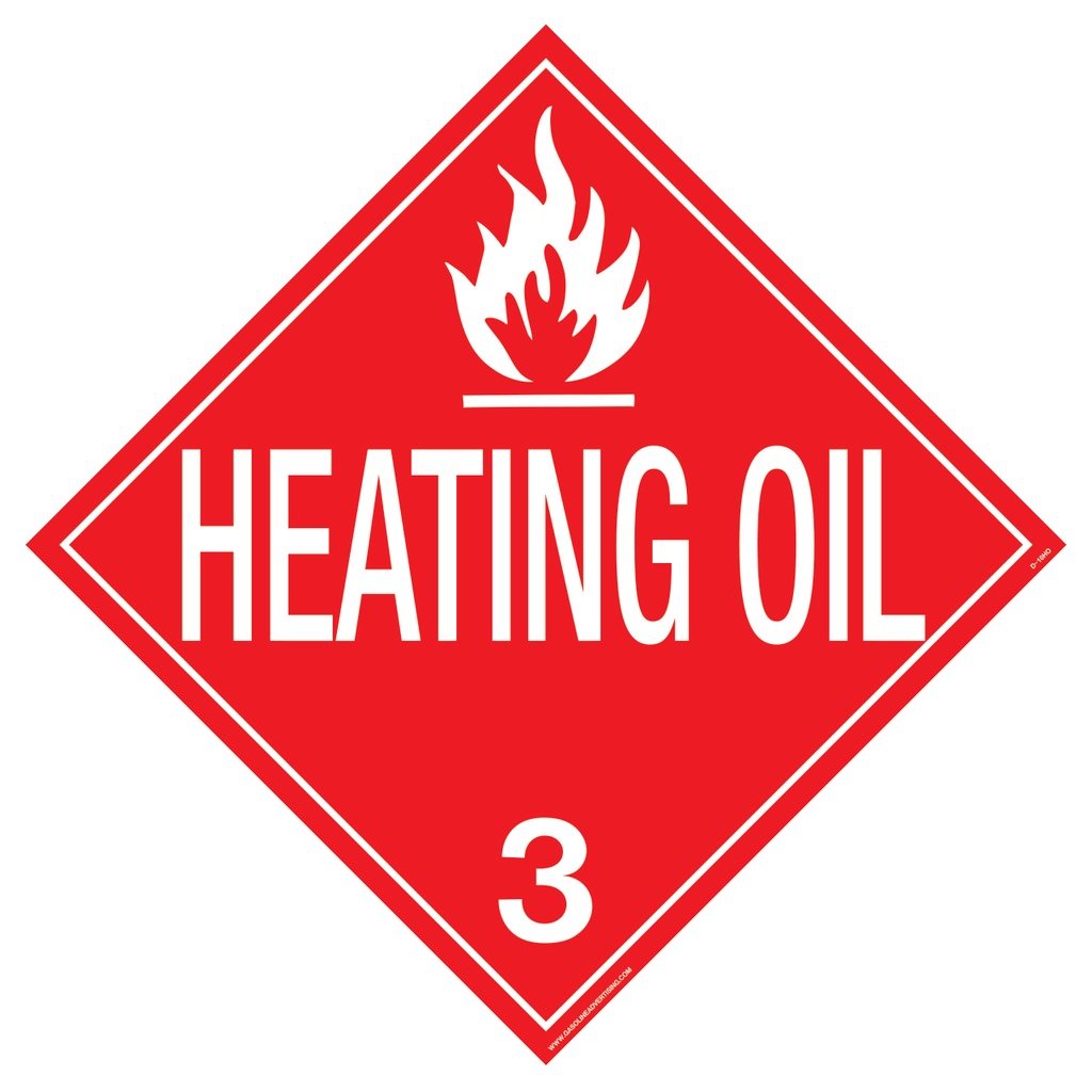 HEATING OIL D.O.T. Sign