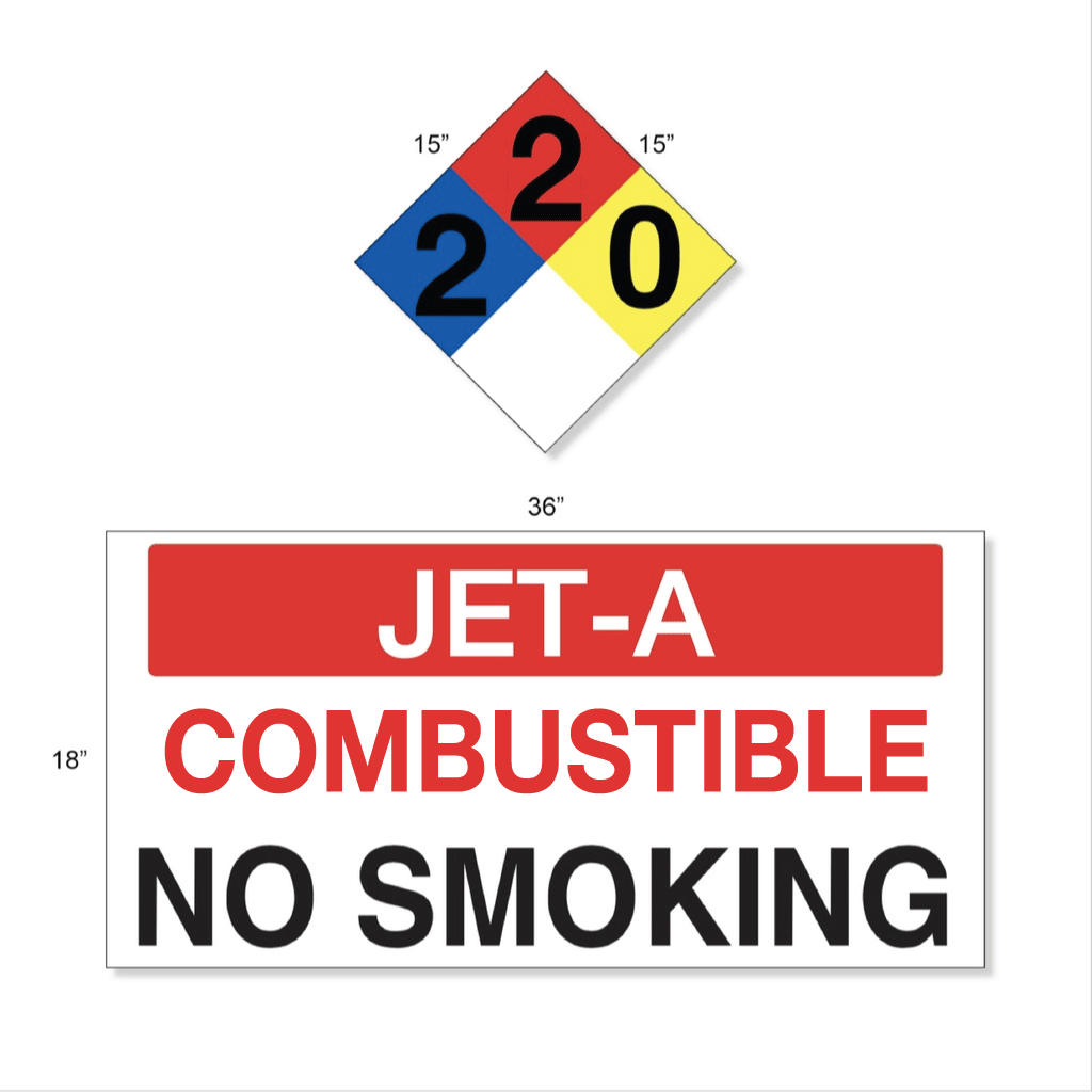 AST JET-A High Performance Graphic Set - 4 Each NFPA & Tank Decal