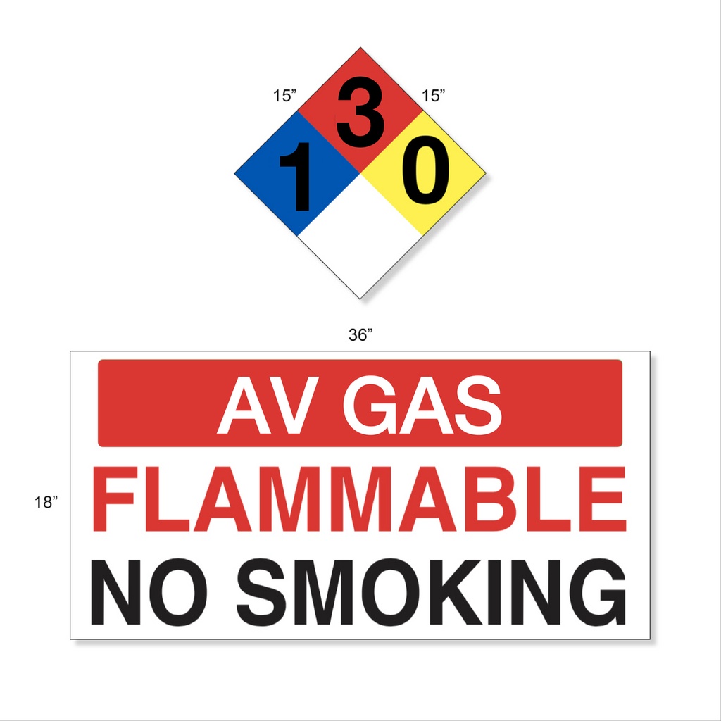 AST AV GAS High Performance Graphic Set - 4 Each NFPA & Tank Decal