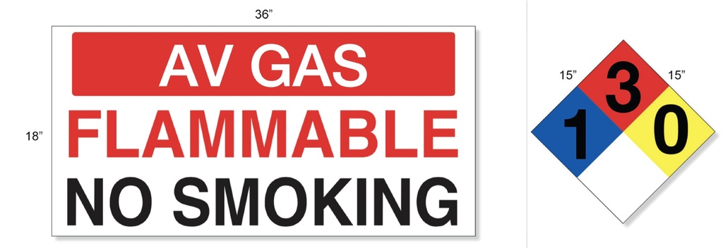 AST AV GAS High Performance Graphic Set - 1 Each NFPA & Tank Decal