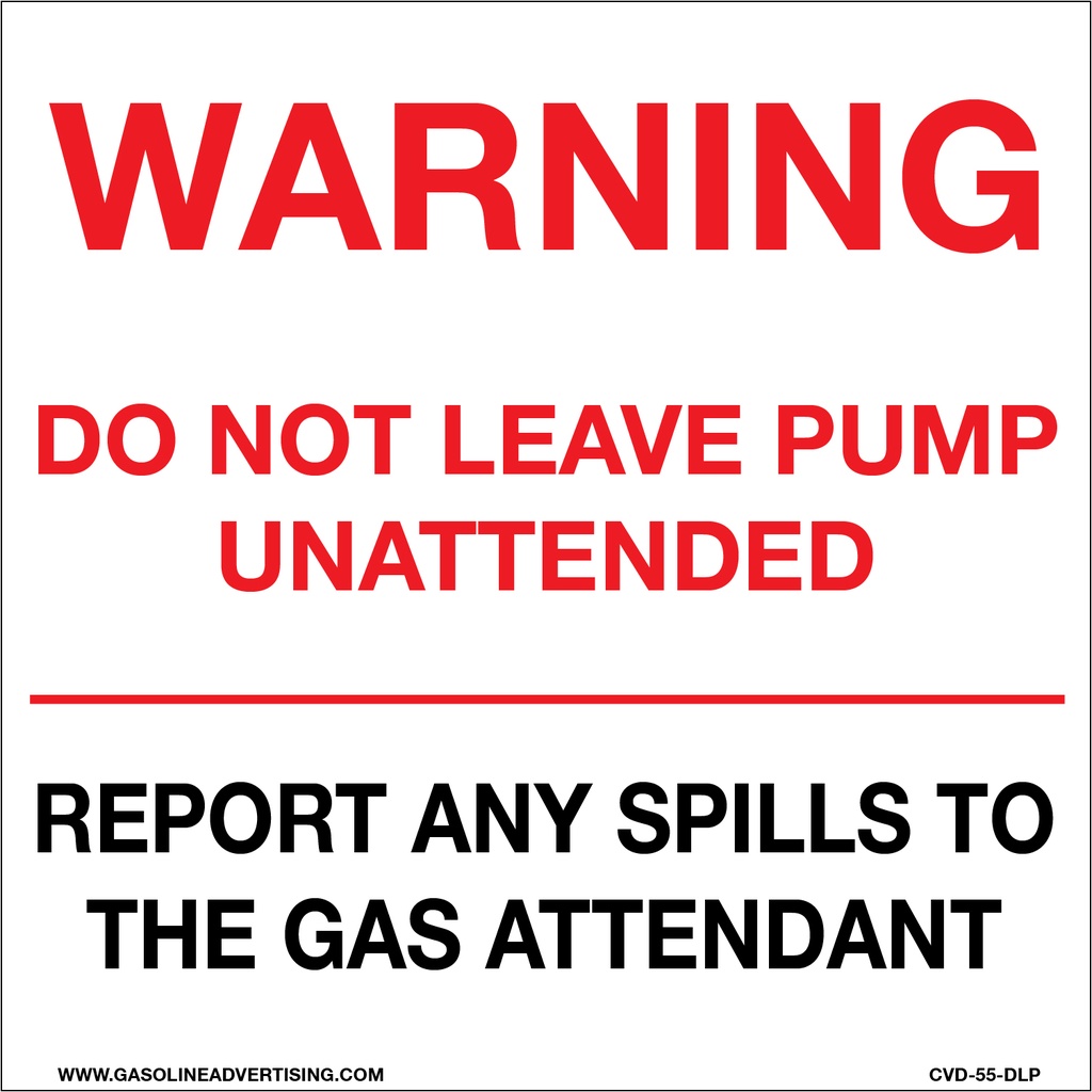 CVD-55-DLP - 5"W X 5"H - DO NOT LEAVE PUMPS... Decal