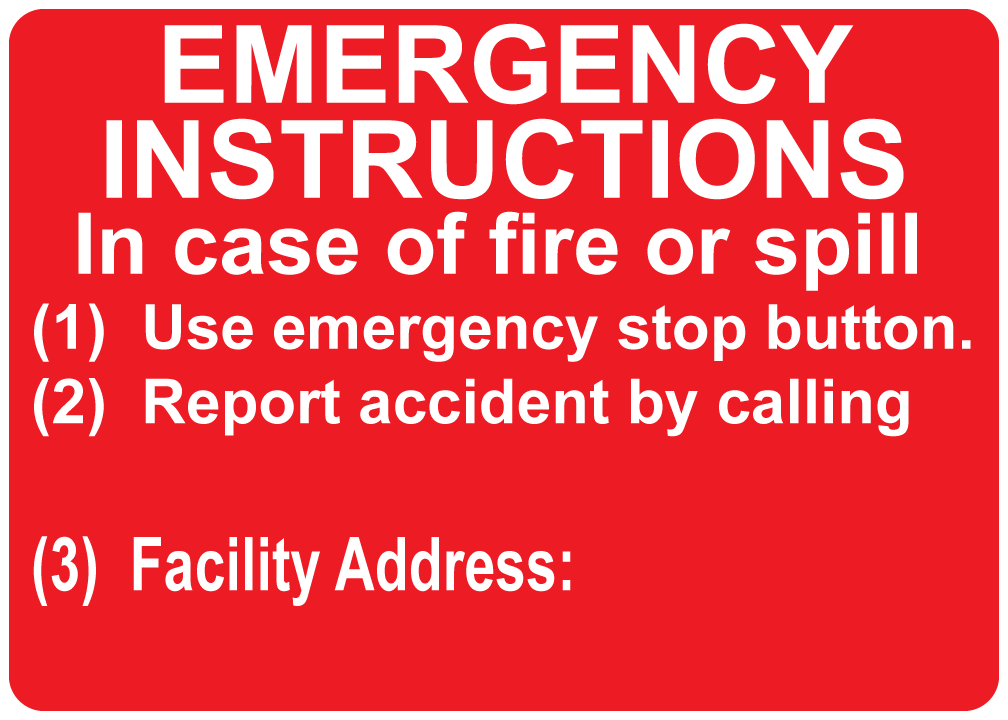 CAS-B7 - 14" x 10" Metal - Emergency Instruction -W/R