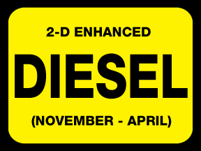 D-43-2D 2-D Enhanced Diesel (November-April) - Blk on Yellow Decal