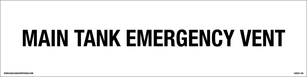 CVD20-156 - 12"W X 3"H - 1" High Letters - Main Tank Emergency Vent Decal