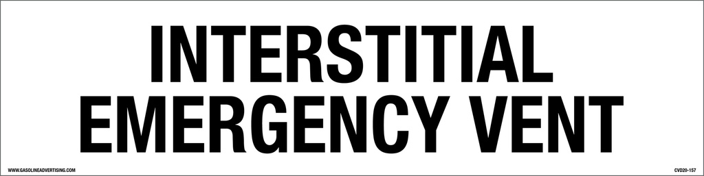 CVD20-157 - 12"W X 3"H - 1" High Letters - Interstitial Emergency Vent  Decal
