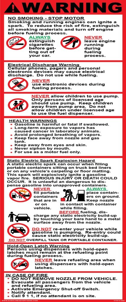 CVD15-005 - 5"W X 12"H - ! WARNING... Decal