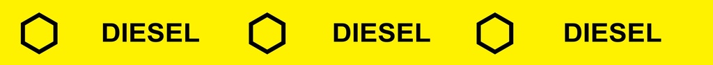 TC-07 38" x 3.5" "Diesel" API Color Code and Symbol -  Black on Yellow Tank Collar