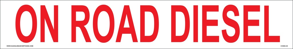 CVD06-25 - 24"W X 4"H - ON ROAD DIESEL FUEL DECAL