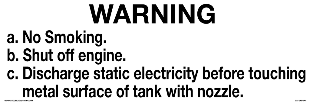 CAS-248-WAR - 24"W X 8"H - Warning Sign - Black on White Aluminum