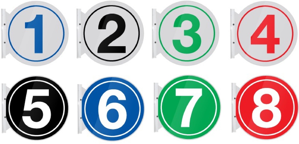 Pump Number Flag Mount 7" Round Signs