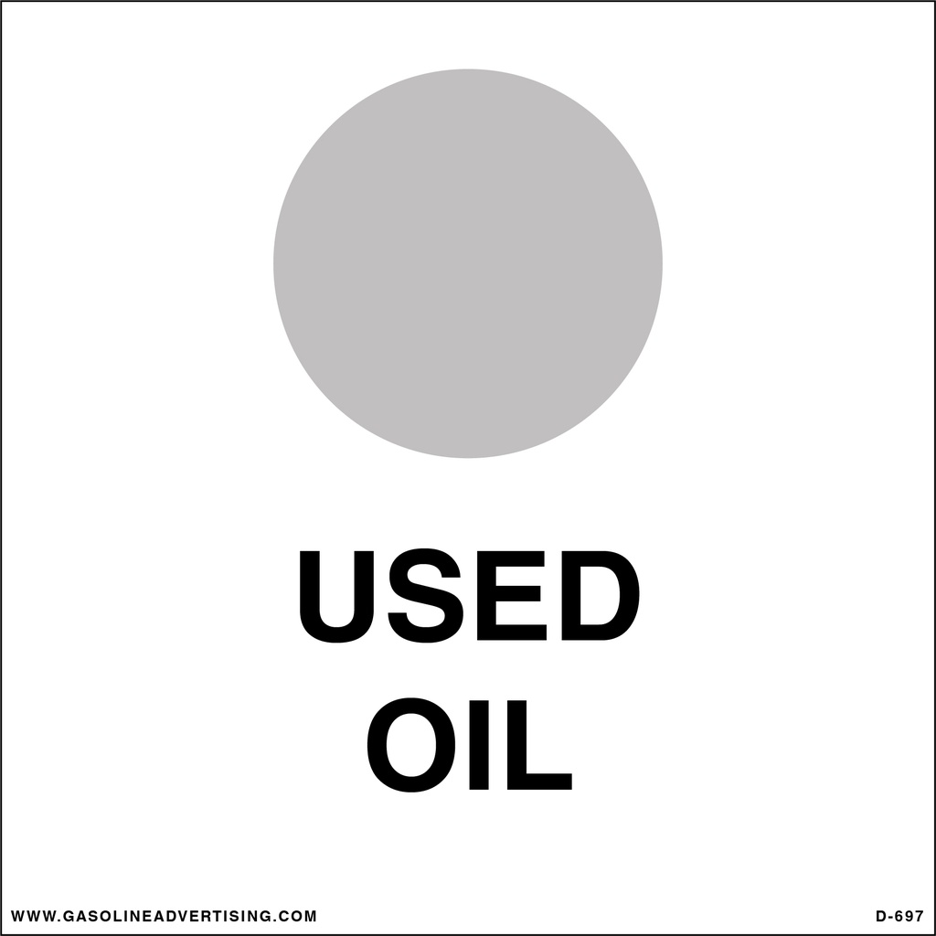D-697 - API Color Coded  Decal - USED OIL
