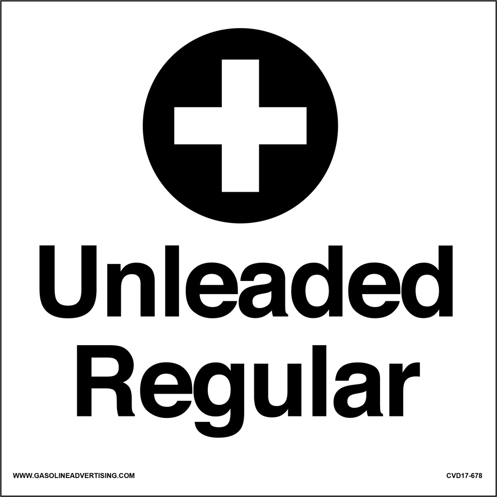 CVD17-678 6" x 6" "UNLEADED REGULAR"  API Color Coded Custom decal