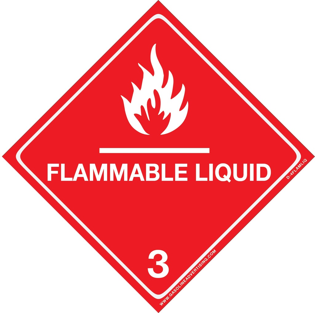 D-4FLAMLIQ - FLAMMABLE D.O.T. Sign