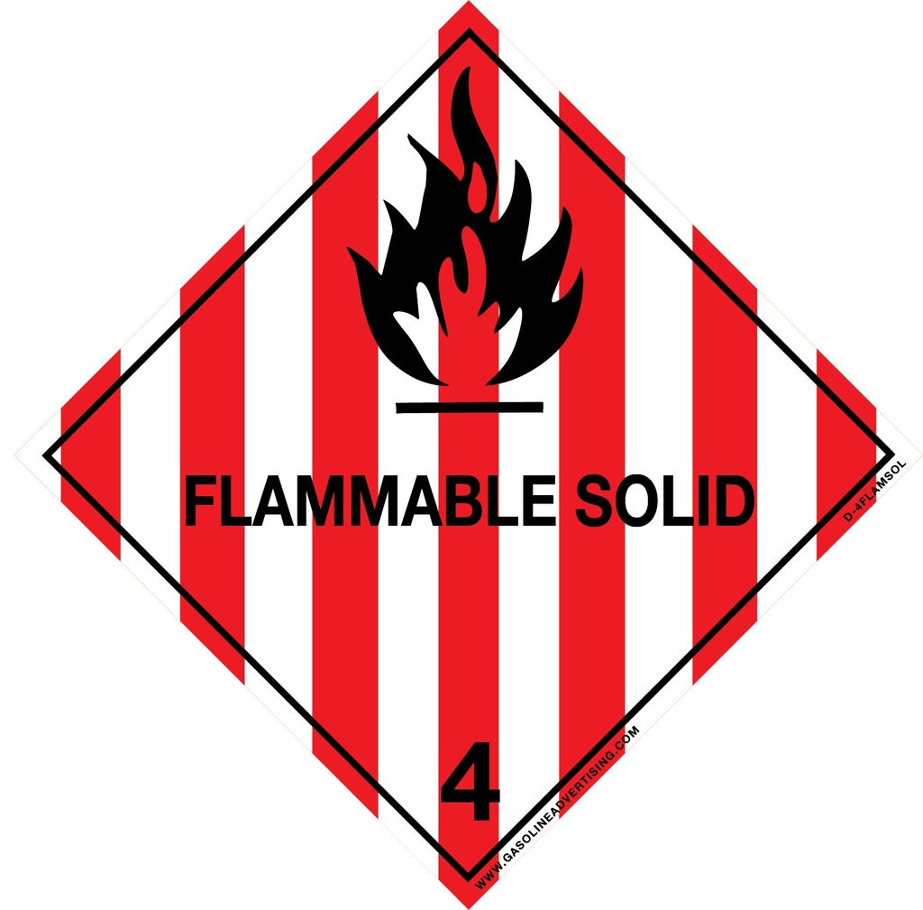 D-4FLAMSOL - FLAMMABLE D.O.T. Sign