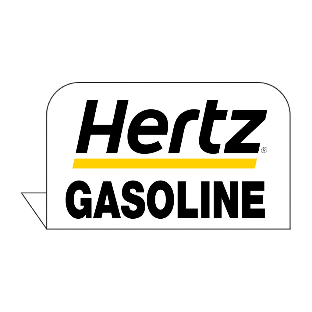 CFPI-HTZ-GAS - 3.5" x 2.625" Fill Pipe ID Tag "HERTZ GASOLINE"