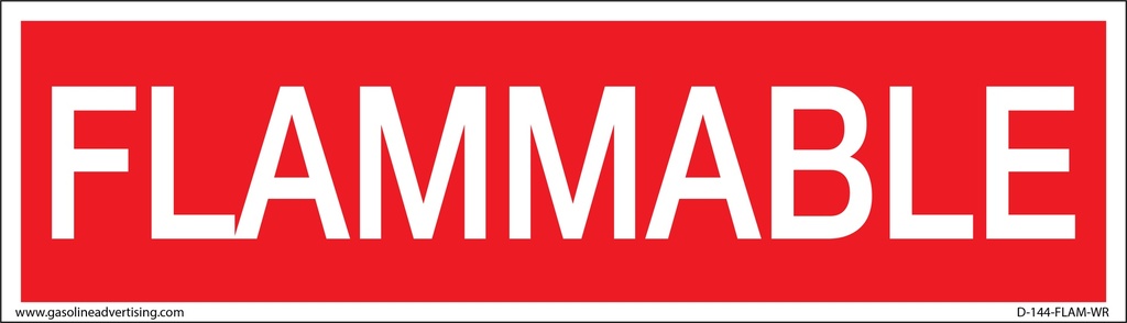 D-144-FLAM-WR - 14"W X 4"H - FLAMMABLE Decal