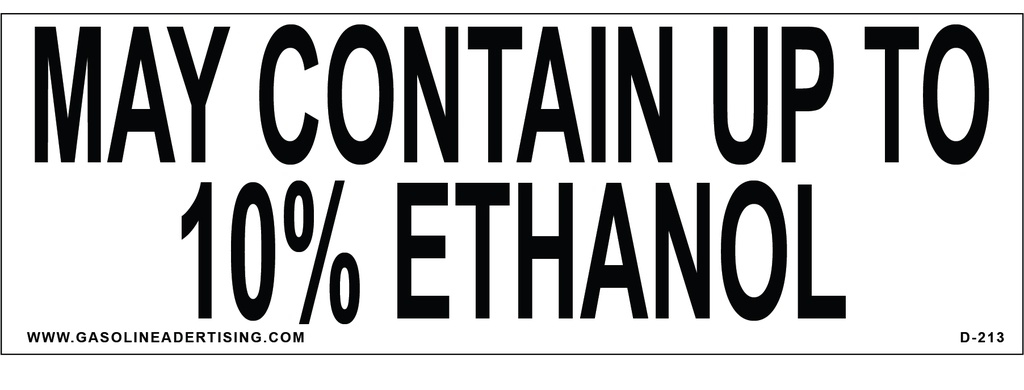 D-213 EPA Regulated Ethanol Decal - MAY CONTAIN...