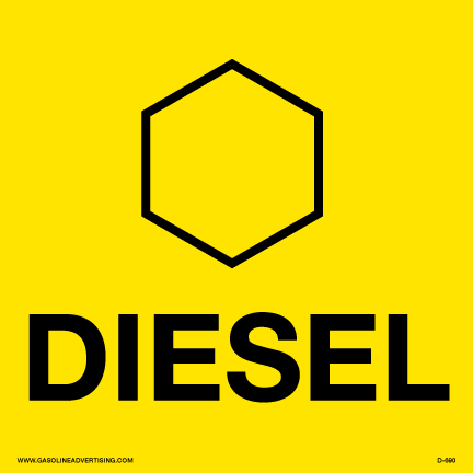 D-690 - 6"W x 6"H - API Color Coded Decal - DIESEL
