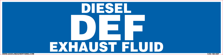 CAS-123-DEF - 12" x 3" Metal - Diesel Exhaust Fluid - DEF