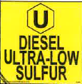 D-698-O "DIESEL ULTRA-LOW SULFUR"  API COLOR CODED Black letters on Yellow Background