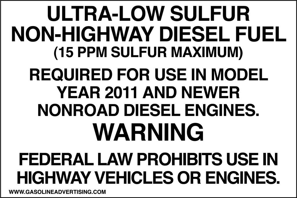 D-476-A EPA Non-Road Diesel Decal - ULTRA-LOW...