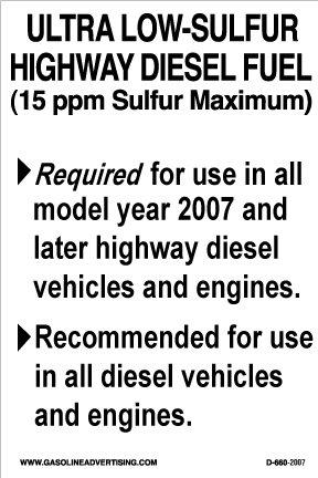 D-660-2007 EPA Highway Diesel - ULTRA LOW... 2007 - Decal