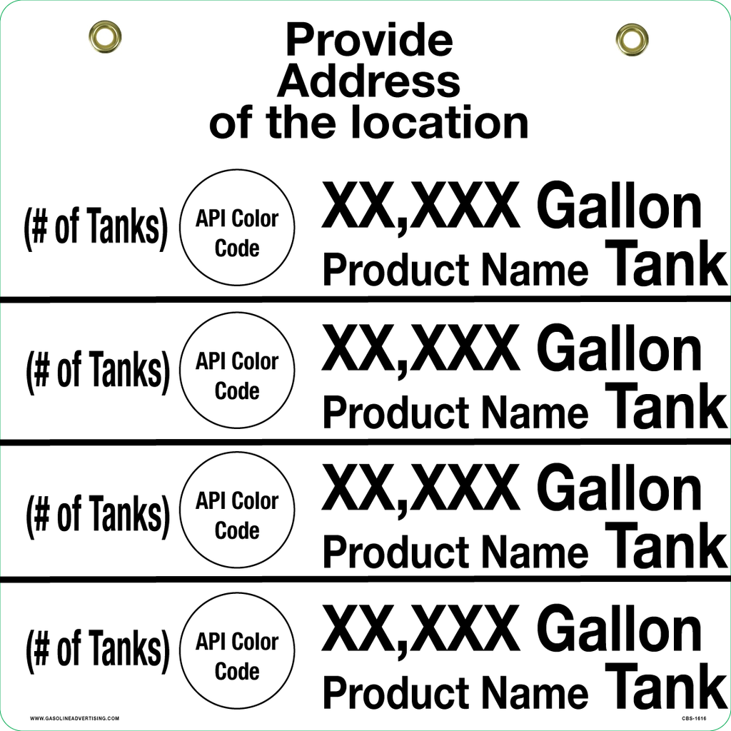 CBS-1616 Custom Bracket sign with Grommets