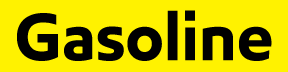 D-41-GAS-BY 4"W X 1"H "Gasoline" Black on Yellow Backgroud