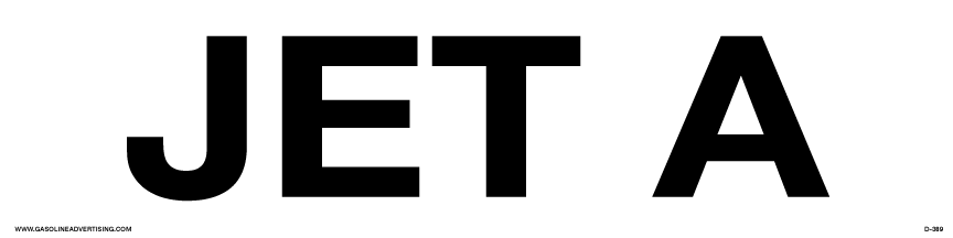 D-389B Decal "JET A" Black letters on White background
