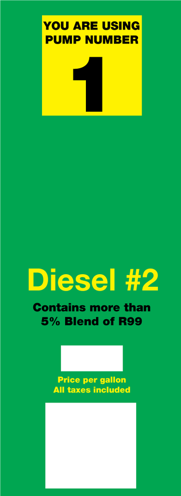 DG8-PO11-DSL#2-PN Brand Panel - Diesel #2 with Pump Number