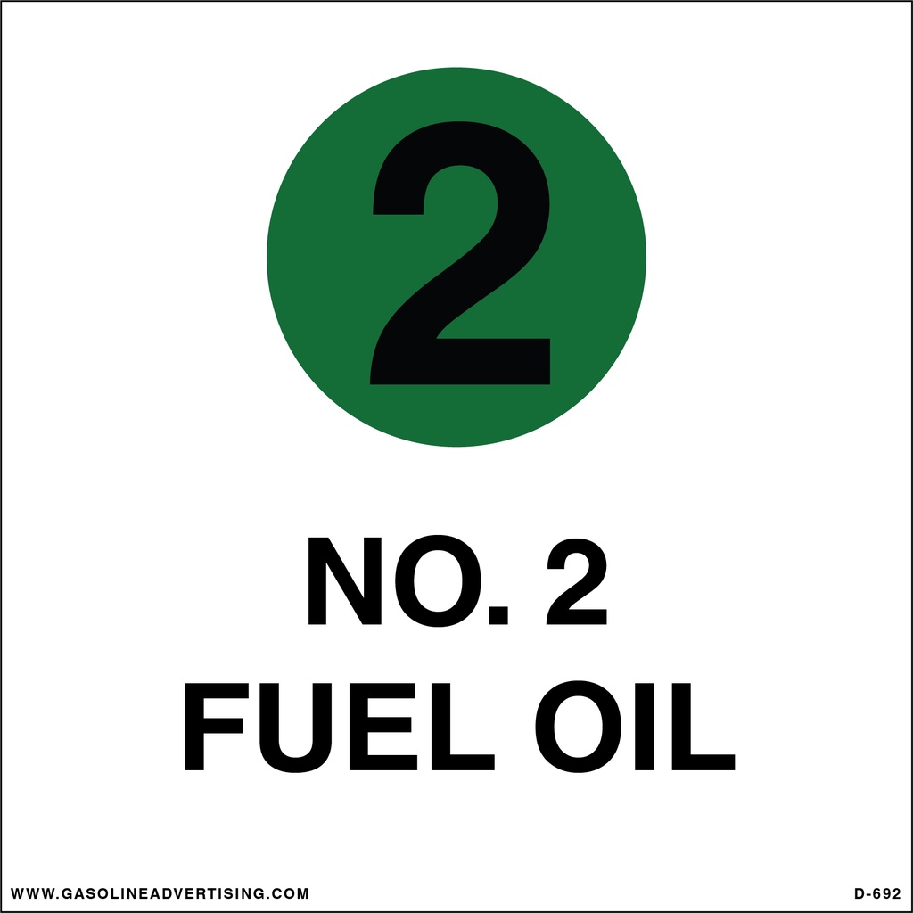 CSS-692-N - 6"W x 6"H - API Color Coded Rigid Plastic - NO. 2 FUEL OIL